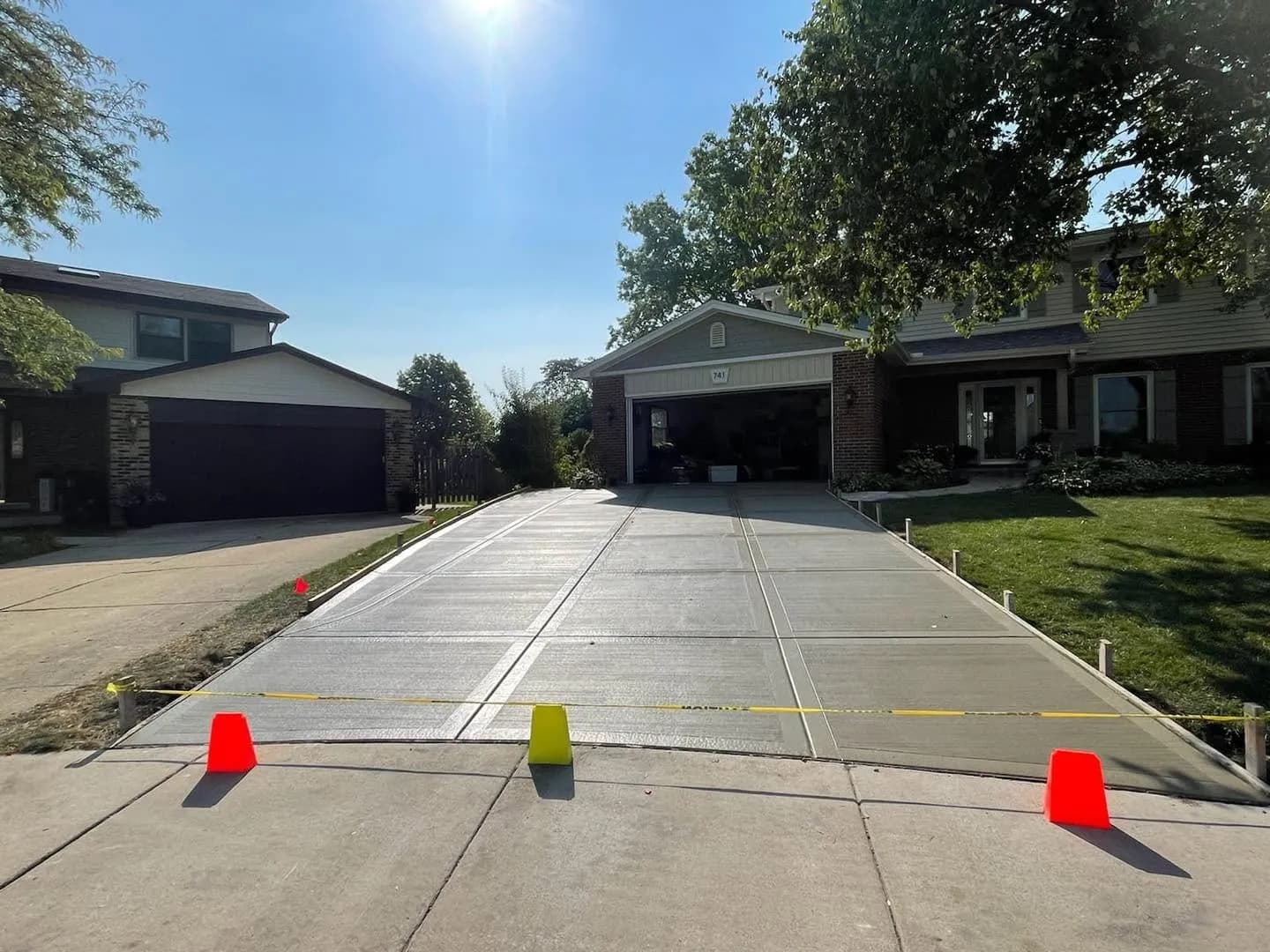 New concrete driveway installed by Ortiz Concrete Services in Streamwood, IL