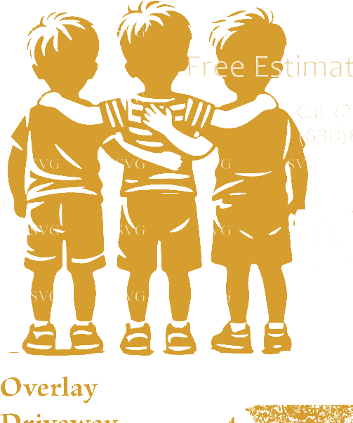 Ortiz Concrete Services three-boys family emblem